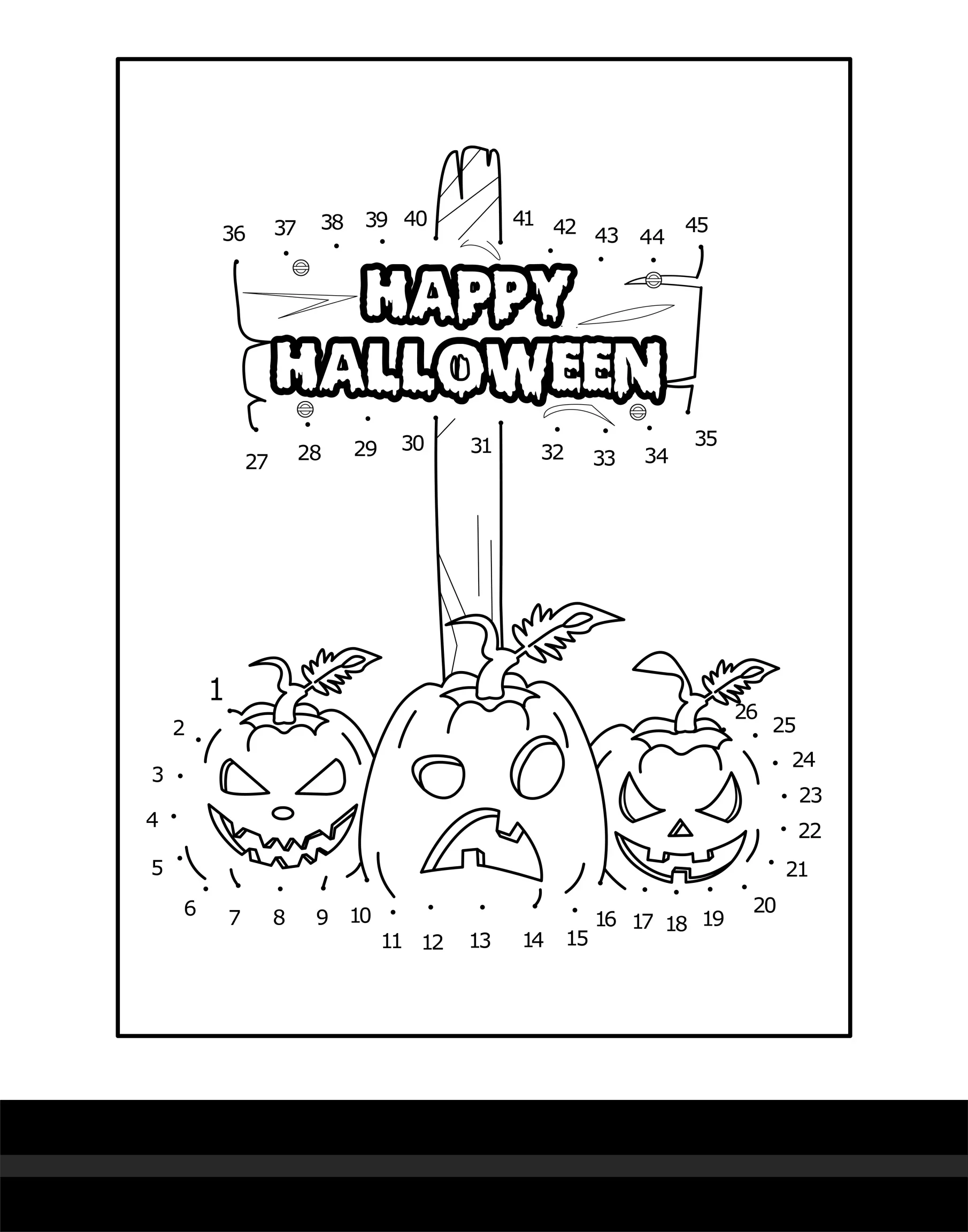 Happy Halloween Pumpkin Dot-to-Dot